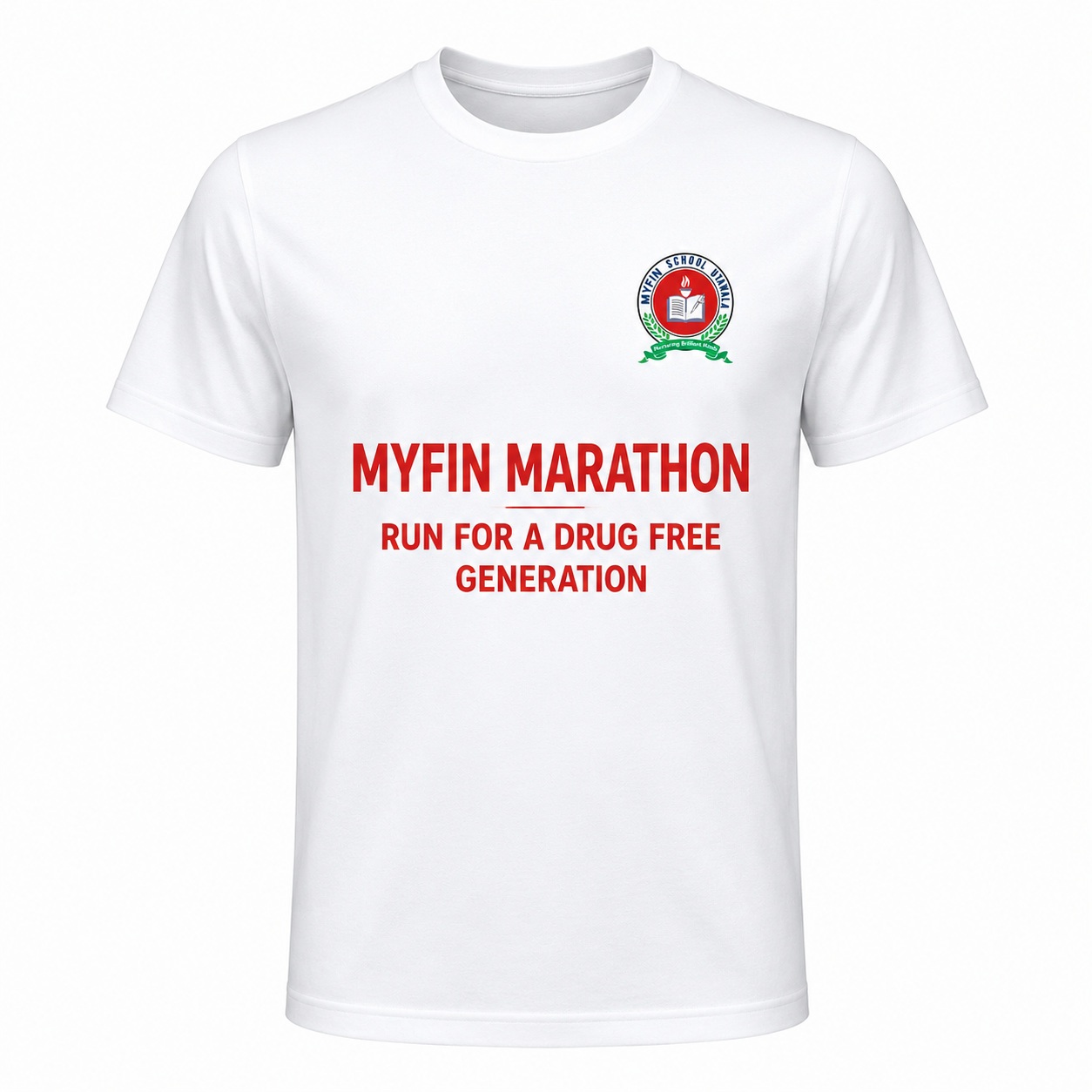 Myfin School Run T-Shirt — Myfin Marathon, Run for a Drug Free Generation